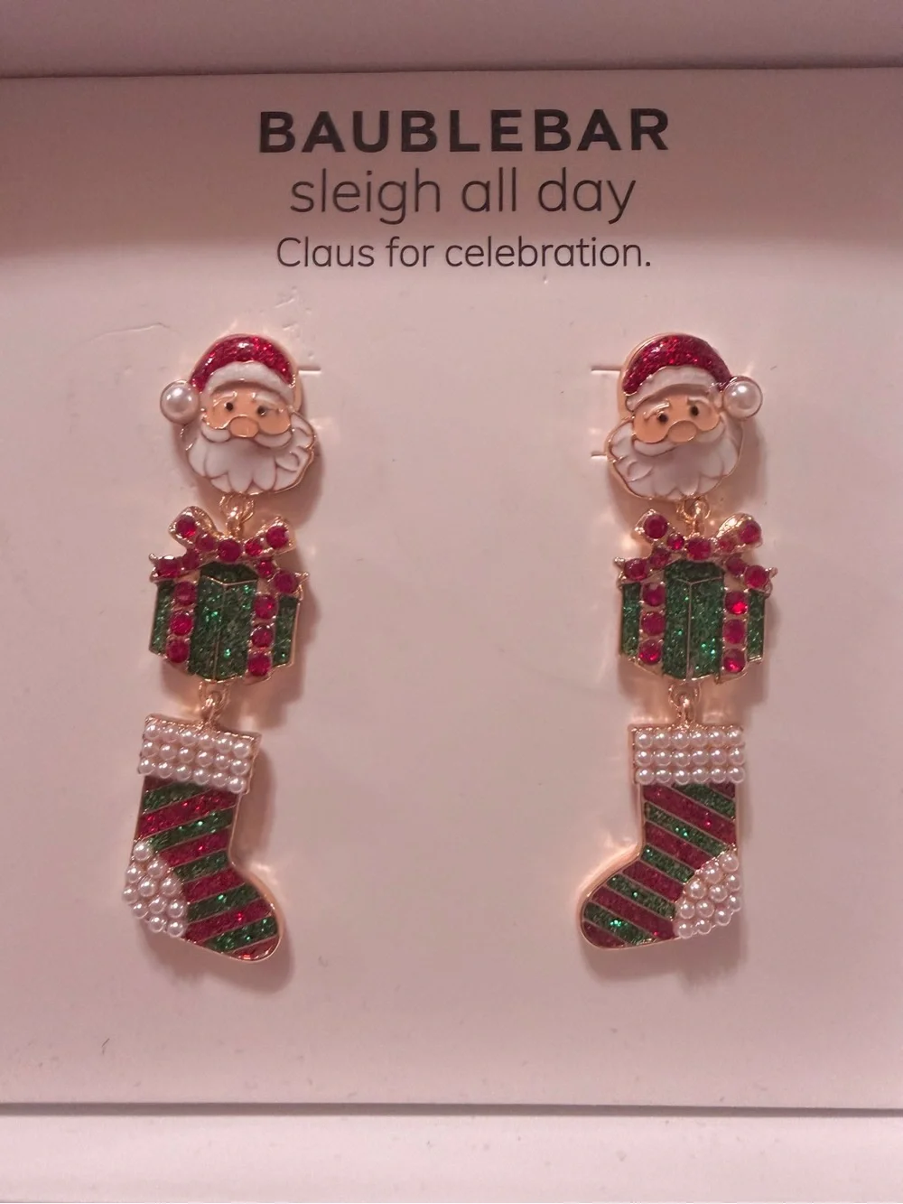 BAUBLEBAR Santa Pierced Earrings – Gift/Stocking Stuffer – New in Box